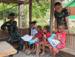 Canda dan Tawa TMMD Ke-129, Kedekatan Satgas TNI dengan Anak-Anak Kampung Sesor Semakin Erat