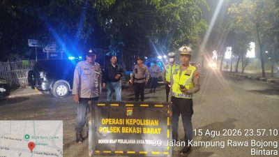 Jaga Jakarta On The Spot, Malam Libur Panjang Kapolsek Bekasi Barat Pimpin KRYD dan Razia Stasioner Cegah Tawuran
