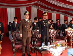 Kapolres Mesuji Hadiri Upacara Peringatan HUT Kemerdekaan RI ke-81 di Lapangan Pemkab Mesuji