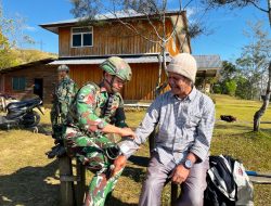 Satgas Pamtas Kewilayahan RI-PNG Yonif 645/Gty Pos Napua Laksanakan Kegiatan Pelayanan Kesehatan di Distrik Napua