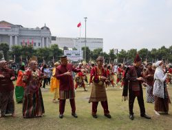 Dandim dan Ketua Persit KCK Cab XXXIII Kodim 0732/Sleman Hadiri Upacara Peringatan HUT RI Ke 81