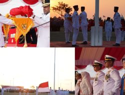 Koarmada III Hadiri Upacara Penurunan Bendera HUT Ke-81 Kemerdekaan RI Provinsi Papua Barat Daya
