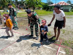 Kemeriahan Peringatan Hari Kemerdekaan Republik Indonesia, Satgas Swasembada Yonif 643/Wns Koops TNI Habema Gelar Perlombaan Bersama Masyarakat
