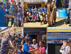 Guskamla Koarmada III Gelar Bakti Sosial dan Bakti Kesehatan bagi Masyarakat Pesisir Bondifuar