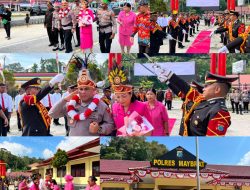 Polres Maybrat Gelar Tradisi Penyambutan Kapolres Baru AKBP Jandry Denny Sairlela