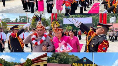 Polres Maybrat Gelar Tradisi Penyambutan Kapolres Baru AKBP Jandry Denny Sairlela