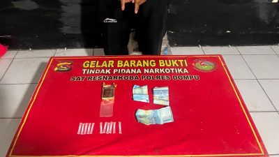 Pria Asal Manggelewa Dompu Diciduk Polisi, 11 Klip Narkoba Ikut Diamankan