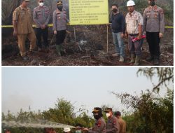 “Kapolres Landak Turun Langsung Padamkan Karhutla di Lahan PT SAE”