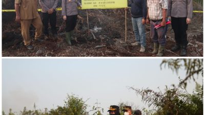 “Kapolres Landak Turun Langsung Padamkan Karhutla di Lahan PT SAE”