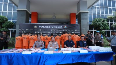 Tumpas Semeru 2026 Sikat Jaringan Narkoba di Gresik, 17 Orang Diringkus