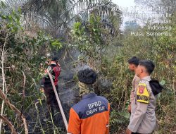 Operasi Aman Nusa II, Personel BKO Dit Samapta Polda Sumsel Padamkan Karhutla di Indralaya