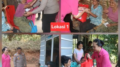 Dilaksanakan di 2 Lokasi, Kapolres Toraja Utara Bersama Bhayangkari Kembali Gelar Kegiatan Bakti Sosial