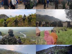 Bersama Warga, Satgas Yonif 2 Marinir Sisir Wilayah Rawan Karhutla di Kampung Boutai Dagouto