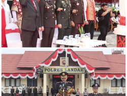 Personel Polres Landak Ikuti Upacara HUT ke-81 RI di Dua Lokasi