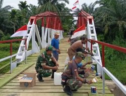 Aksi Babinsa Dan Warga Cot Girek Rampungkan Jembatan Demi Ekonomi Serta Anak Sekolah