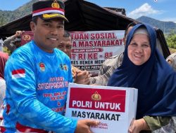 Di Tengah Zoom Meeting Penanaman Bawang Putih Serentak, Polres Bener Meriah Salurkan 50 Bantuan Sosial kepada Warga