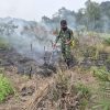 Aksi Cepat Tanggap, Pos Kout Satgas Yonarmed 13/Nanggala Bergerak Cepat Padamkan Karhutla di Wilayah Senaning