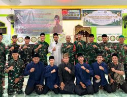 Sinergi dan Lantunan Sholawat, Pos Kotis Satgas Yonarmed 13/Nanggala Peringati Maulid Nabi Muhammad SAW di Masjid Besar Nurul Hudud