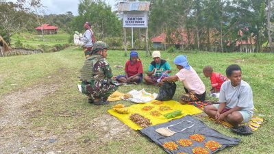 Memperkuat Perekonomian Warga Distrik Eragayam, Sinergi Manunggal Satgas Pamtas RI-PNG Kewilayahan Yonif 645/Gty dan Masyarakat Papua Pegunungan