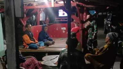 Babinsa Koramil Eromoko Patroli Malam Bersama Linmas