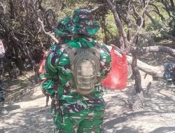 Api Mengintai Lereng Ijen, Babinsa Kodim 0825/Banyuwangi Bergerak Pantau Karhutla