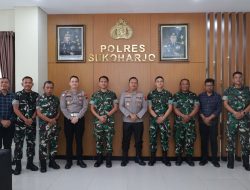 Perkuat Sinergitas TNI-Polri, Danyonif TP 449/SH Kunjungi Polres Sukoharjo