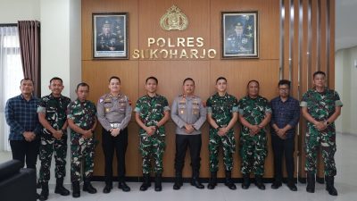 Perkuat Sinergitas TNI-Polri, Danyonif TP 449/SH Kunjungi Polres Sukoharjo