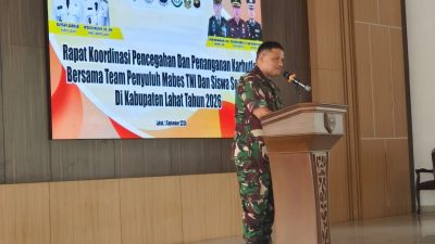 Perkuat Sinergi Antarsektor, Tim Penyuluh Mabes TNI dan Siswa Sesko TNI Gelar Rapat Koordinasi Cegah Karhutla di Lahat