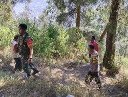 Jaga Merapi dari Ancaman Karhutla, Babinsa dan Tim Gabungan Sisir Jalur New Selo