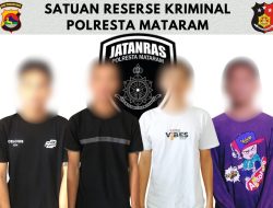 Empat Pemuda Asal Bima dan Dompu Diamankan Polisi diduga Lakukan Penganiayaan dan Bawa Senpi