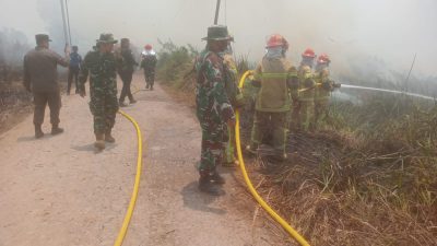 Koramil 0418-02/Kertapati Pimpin Pengamanan Peninjauan Posko Bencana Gubernur Sumsel