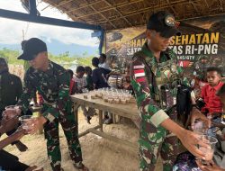 Pererat Kebersamaan, Satgas Yonif 645/GTY Gelar Ibadah Minggu dan Perlombaan Bersama Anak-Anak di Kobakma