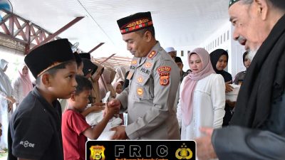 Tempati Rumah Dinas, Kapolres Aceh Timur Dipeusijuk Abu Keude Dua dan Santuni Anak Yatim