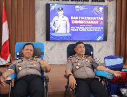 Semarak HUT Lalu Lintas ke-71, Ditlantas Polda Papua Barat Daya Gelar Bakti Kesehatan Donor Darah
