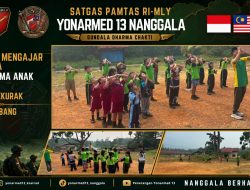 Dukung Pendidikan Perbatasan, Pos Perumbang Satgas Yonarmed 13/Nanggala Berikan Pelatihan Olahraga bagi Siswa SDN 04 Kekurak