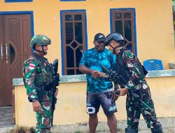 Satgas Pamtas RI-PNG Kewilayahan Pos Mayerga Yonif 147/KGJ Mempererat Silaturahmi ke Kepala Distrik Mayerga