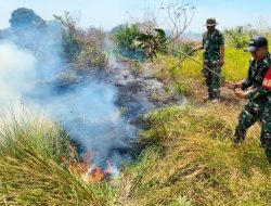 Babinsa Wanam Sigap Padamkan Kebakaran Lahan, Selamatkan Lingkungan dari Ancaman Api