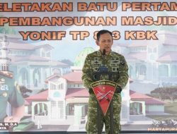 Pangdam II/Sriwijaya Letakkan Batu Pertama Pembangunan Masjid Baitul Hikmah Komering di Yonif TP 893/KBK