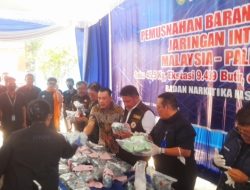 BNNP Sumsel Musnahkan 45,5 Kg Sabu dan 9.439 Ekstasi Jaringan Malaysia