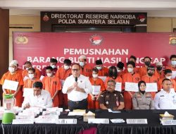 Selamatkan 34 Ribu Jiwa, Polda Sumsel Musnahkan Barang Bukti Narkoba Senilai Rp 2,1 Miliar
