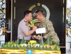 Kapolres Batu Geruduk Kodim 0818 Kabupaten Malang, Sampaikan Ucapan HUT ke-81 TNI