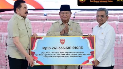 Prabowo Saksikan Penyerahan Rp13,24 Triliun dan Penguasaan Kembali 259 Ribu Hektare Kawasan Hutan