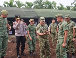 Delegasi 2PDF Singapore Army Saksikan Langsung Kesiapsiagaan Karhutla Kodam XIX/Tuanku Tambusai