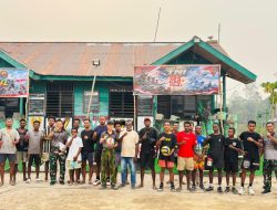 Mempererat Kemanunggalan, Pos Aroba Satgas Yonif 147/KGJ Gelar Turnamen Bola Voli Meriahkan HUT TNI Ke-81