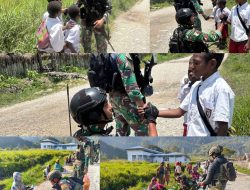 Hangatnya Kebersamaan di Komopa, Satgas Yonif 2 Marinir Lariskan Hasil Bumi Warga dan Tebar Senyum Anak-Anak