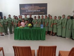 Pererat Silaturahmi dan Pembinaan Anggota, Ketua Persit KCK Cabang LXII Kodim 1310/Bitung Ny. Meryah Dewa Made Kunjungi Ranting 5 Dimembe dan Ranting 2 Bitung