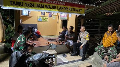 Babinsa Koramil Jatipurno Bersama Bhabinkamtibmas Laksanakan Patroli Malam