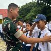 Tanamkan Kedisiplinan Sejak Dini, Yonif TP 951/PM Bersama Koramil 07/Rambatan Latih PBB Siswa-siswi SMPN 03 Rambatan