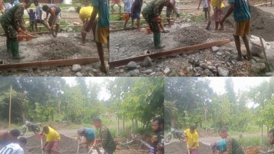 Satgas TMMD ke-130 Kodim 1808/Mansel Bersama Masyarakat Gotong Royong, Pekerjaan Berat Terasa Ringan