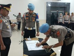 Polres Mesuji Gelar Sertijab Kasat Narkoba, Kasat Intelkam, dan Kasi Propam